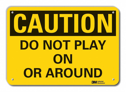 Caution Sign 7 in x 10 in Plastic