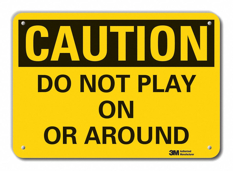 Caution Sign 7 in x 10 in Plastic