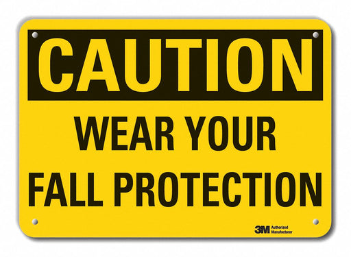 Caution Sign 7 in x 10 in Plastic