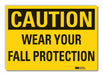 Fall Caution Rflct Label 7 in x 10 in