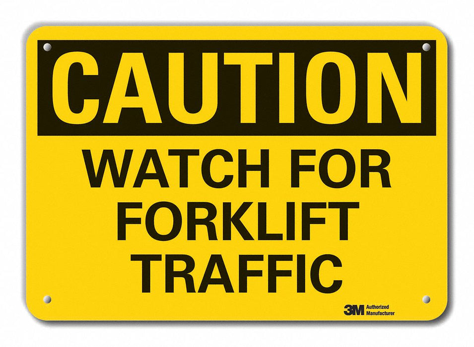 Rflctv Lift Truck Trfc Caut Sign 10x14in