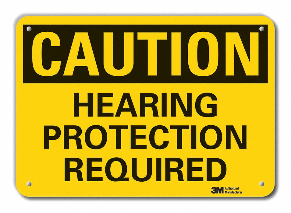 Rflctv Hearing Caution Sign 10x14in Alum