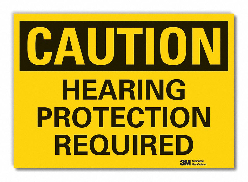 Hearing Caution Rflctv Label 3.5inx5in