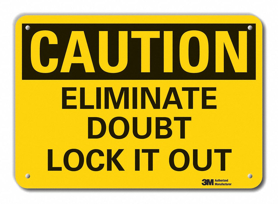 Caution Sign 10 in x 14 in Plastic