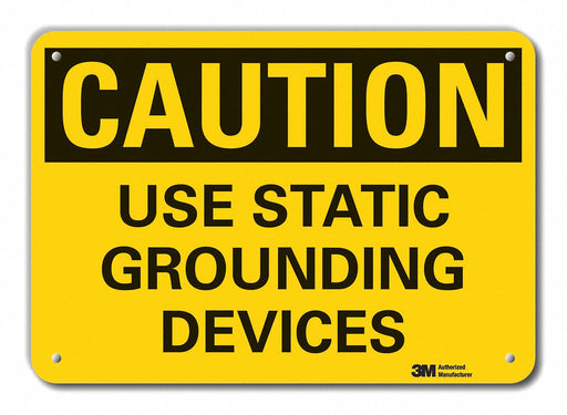 Rflct Grounding Caut Sign 10x14in Alum