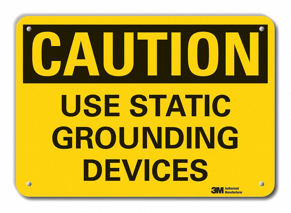 Rflct Grounding Caut Sign 10x14in Alum