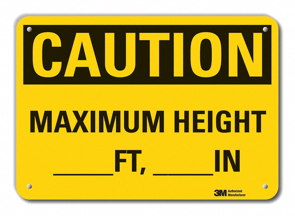 Caution Sign 10 inx14 in Plastic