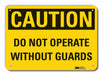 Rflct Machine Guard Caution Sign 10x14in