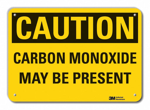 Rflct Carbon Monoxide Caut Sign 10x14in