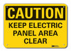 Rflct Elec Panel Caut Sign 10x14in Alum