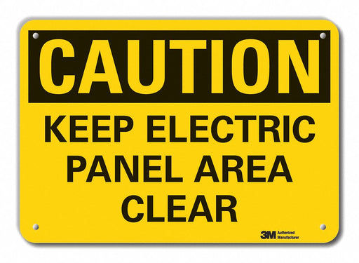 Rflct Elec Panel Caut Sign 10x14in Alum