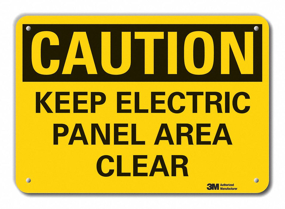 Rflct Elec Panel Caut Sign 10x14in Alum