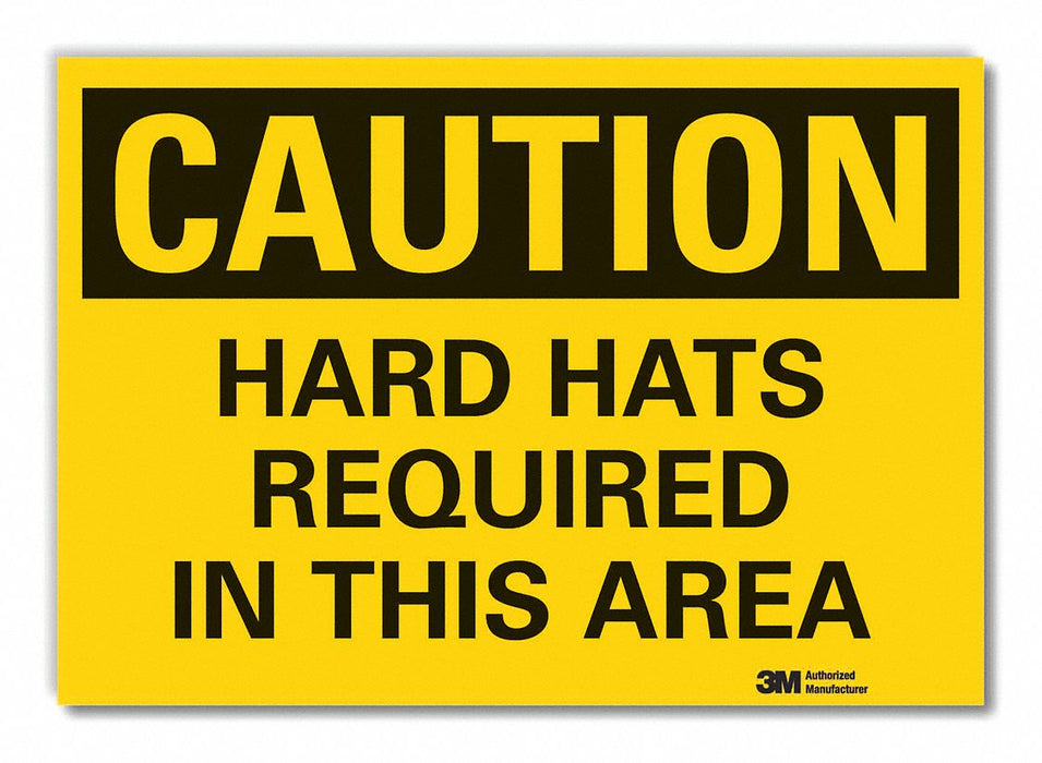 Hard Hat Caution Rflct Label 3.5inx5in