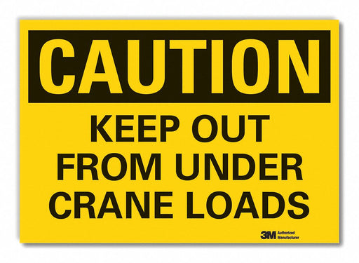 Crane  Hoists Caution Rflct Lbl 7x10in