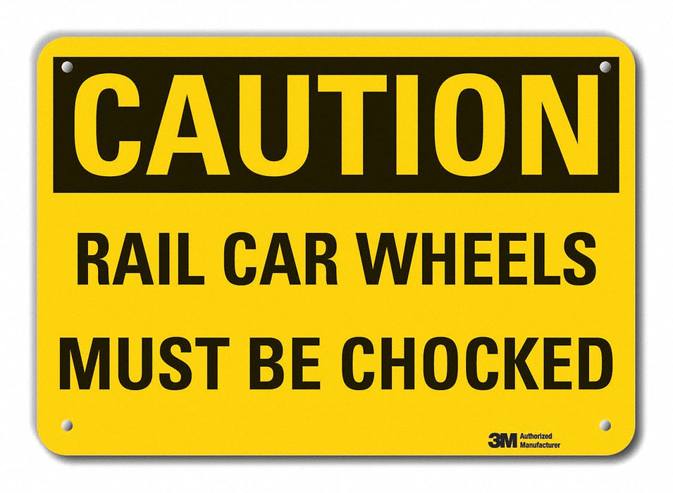 Rflct Chock Wheel Caut Sign 10x14in Alum