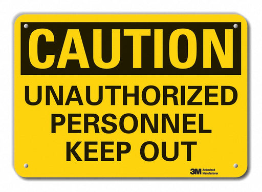 Caution Sign 10 inx14 in Plastic