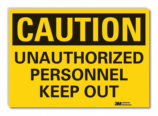 Caution Sign 7in x 10in Non-PVC Polymer