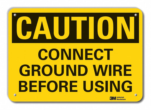 Caution Sign 10 in x 14 in Plastic