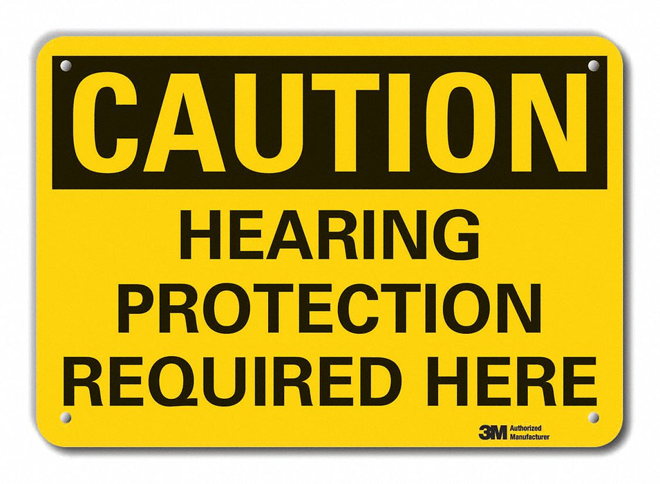 Rflctv Hearing Caution Sign 10x14in Alum