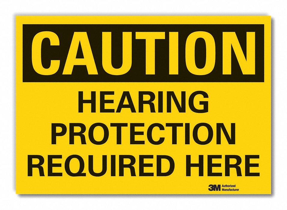 Hearing Caution Rflct Label 3.5inx5in