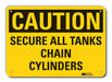 Rflct Cyl Handling Caution Sign 7x10in