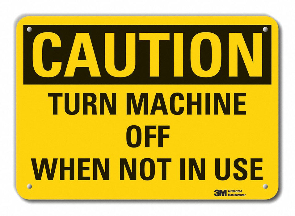Rflct Mach Operation Caut Sign 7x10in