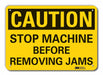 Rflct Mach Operation Caut Sign 7x10in