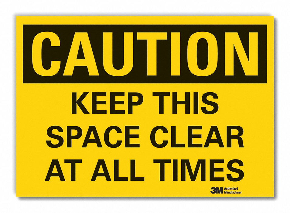 Keep Clear Caution Rflct Label 3 1/2x5in