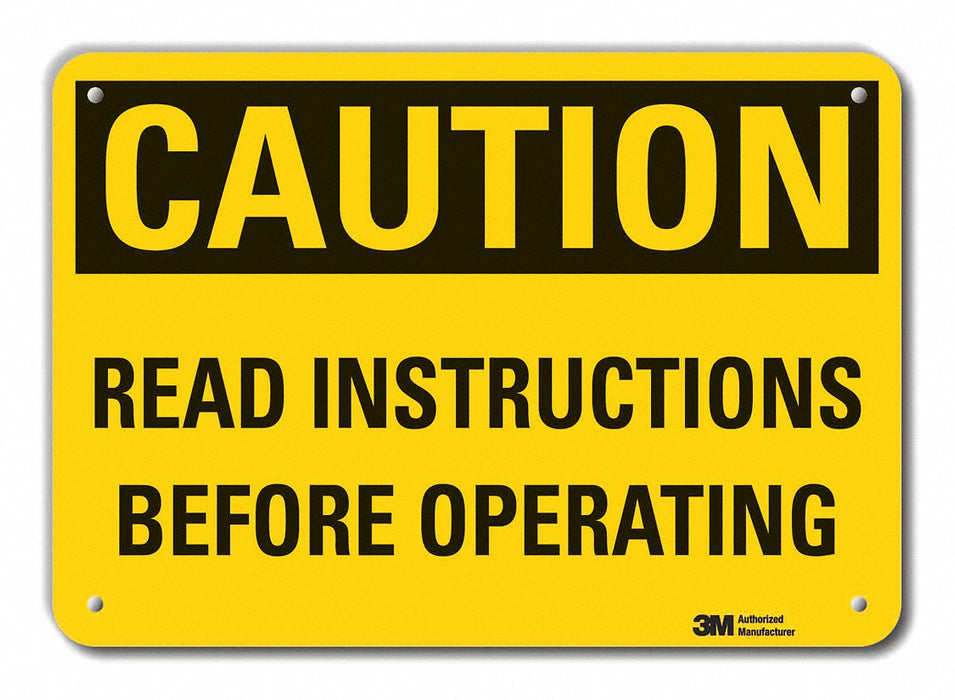 Rflct Info Caution Sign 7x10in Alum