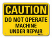 Rflct Mach Operation Caut Sign 7x10in