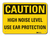 Rflctv Hearing Caution Sign 10x14in Alum