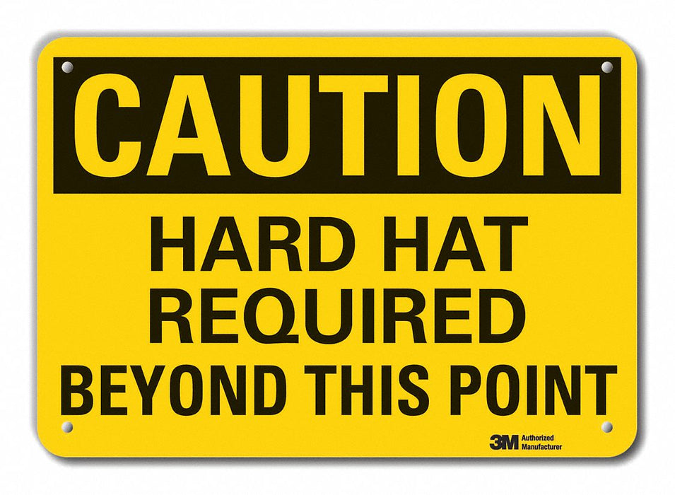 Caution Sign 7 in x 10 in Aluminum