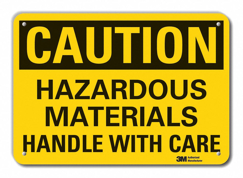 Rflct Hzrdous Mtrl Caution Sign 10x14in