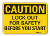 Caution Sign 10 in x 14 in Plastic