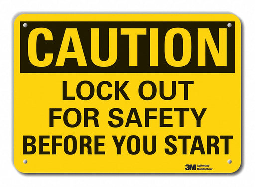 Caution Sign 10 in x 14 in Plastic