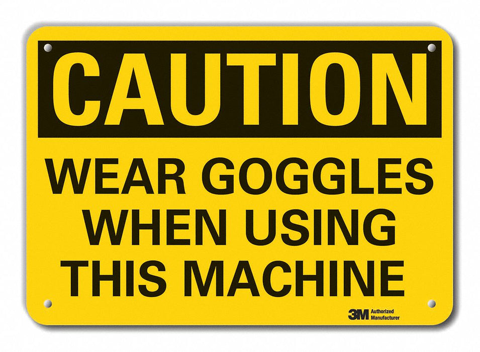 Caution Sign 7 in x 10 in Plastic