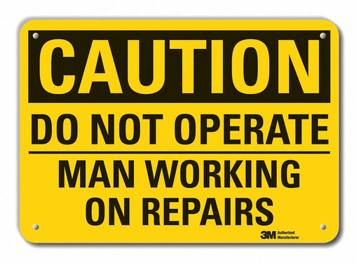 Caution Sign 10 in x 14 in Plastic