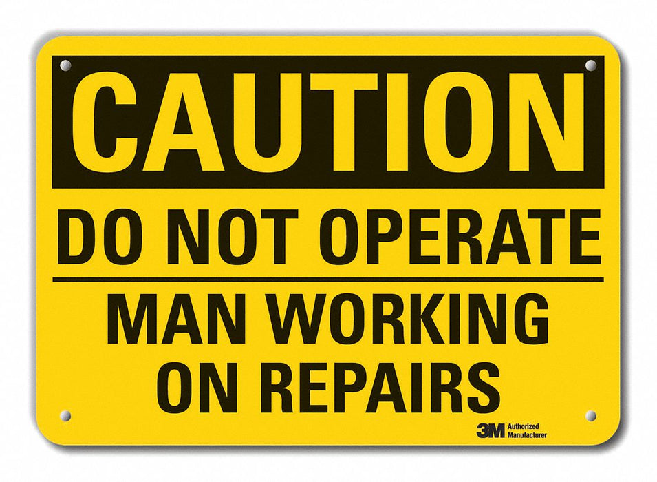 Caution Sign 10 in x 14 in Plastic