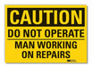 Caution Sign 7in x 10in Non-PVC Polymer
