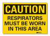 Resprtr Req Caution Rflct Label 10x14in