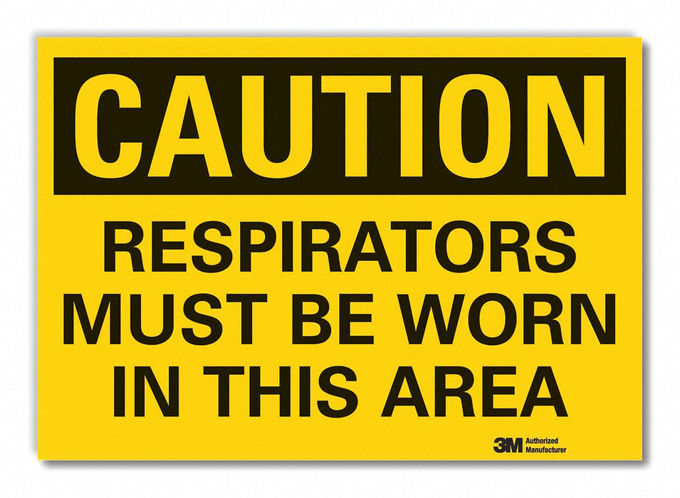 Resprtr Req Caution Rflct Label 3.5x5in