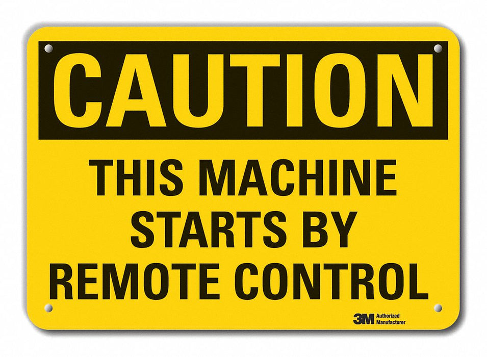 Caution Sign 7 in x 10 in Plastic