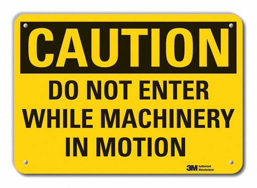 Rflctv Mach Operation Caut Sign 10x14in