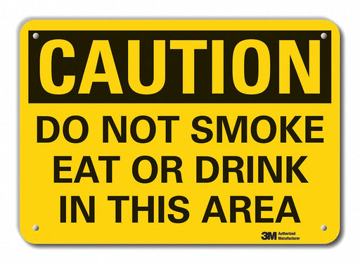 Rflct No Smoking Caut Sign 7x10in Alum
