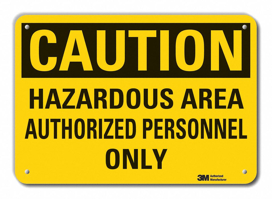 Rflct Hzrd Area Caution Sign 7x10in Alum