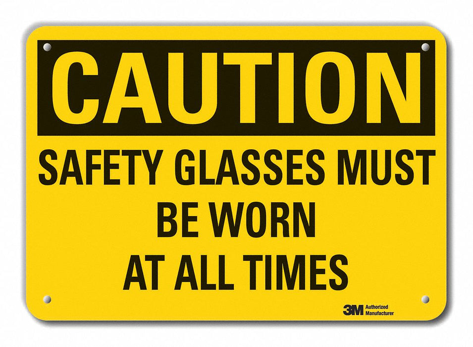 Caution Sign 7 in x 10 in Plastic