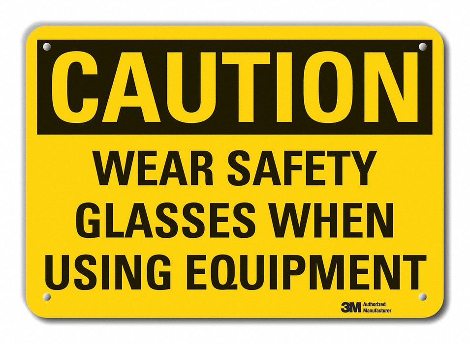 Caution Sign 7 in x 10 in Aluminum