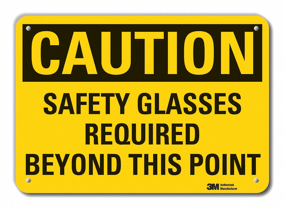 Caution Sign 7 inx10 in Plastic