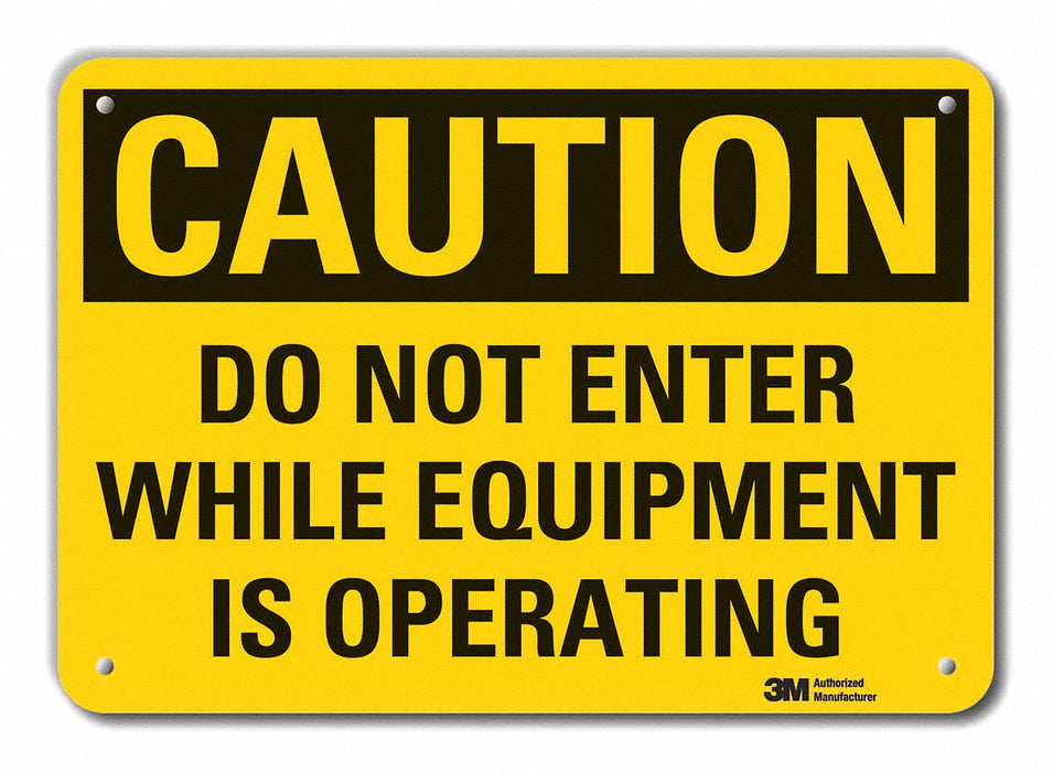 Rflct Mach Operation Caut Sign 7x10in