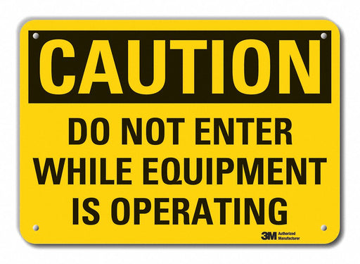 Rflctv Mach Operation Caut Sign 10x14in